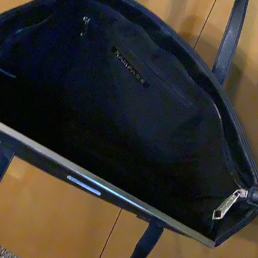 Rampage black vegan leather tote, EUC